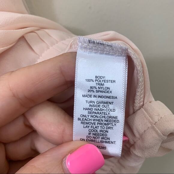 Express Pintuck Sleeveless Jeweled/Beaded Chiffon Top - Picture 4 of 6